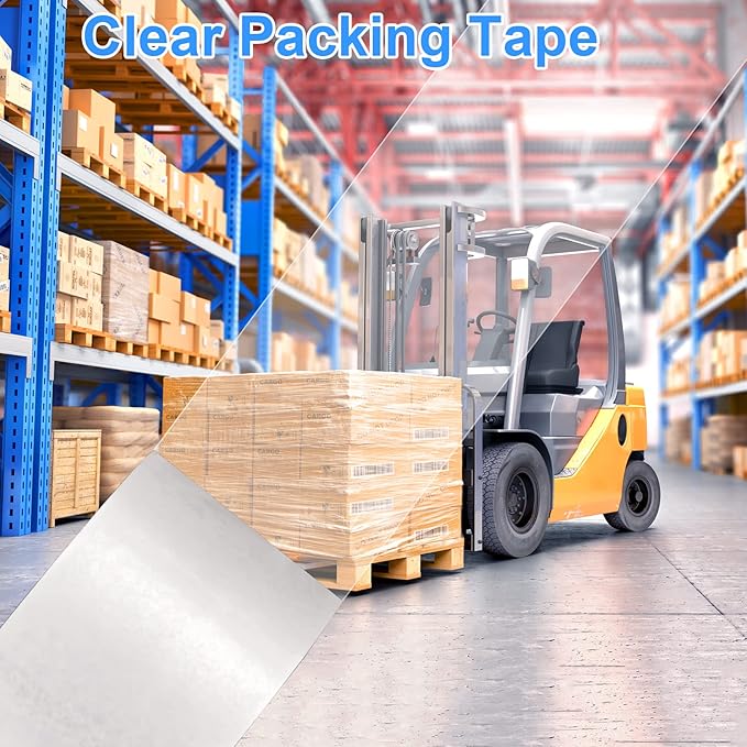 JARLINK Clear Packing Tape (6 Rolls), Heavy Duty Packaging Tape for Shipping Packaging Moving Sealing, 2.7mil Thick, 1.88 inches Wide, 60 Yards Per Roll, 360 Total Yards