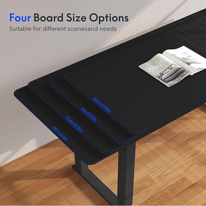 SANODESK 4-Leg Standing Desk, Electric Height Adjustable Desk with Memory Presets for Home Office, Stand up Desk Computer Workstation, 78x32 Inches Black