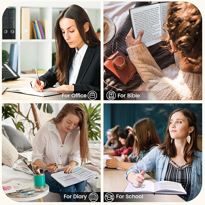 Lined Journal Notebook, A5 Hardcover Leather Journal for Men Women, 200 Pages 100 GSM Thick Paper, Journaling Notebooks for Work School Travel Note Taking, Black