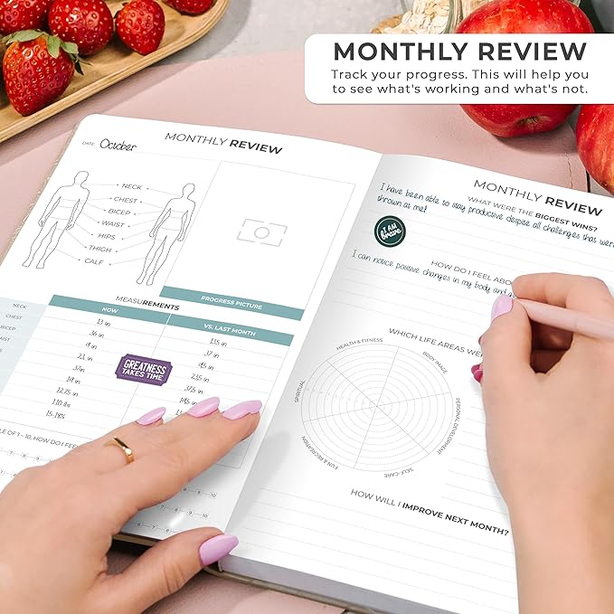 Clever Fox Weekly Meal Planner - Weekly & Daily Meal Prep Journal with Shopping and Grocery Lists for Menu Planning, Healthy Diet & Weight Loss Tracking, Lasts 1 Year, Undated, A5 - Seashell