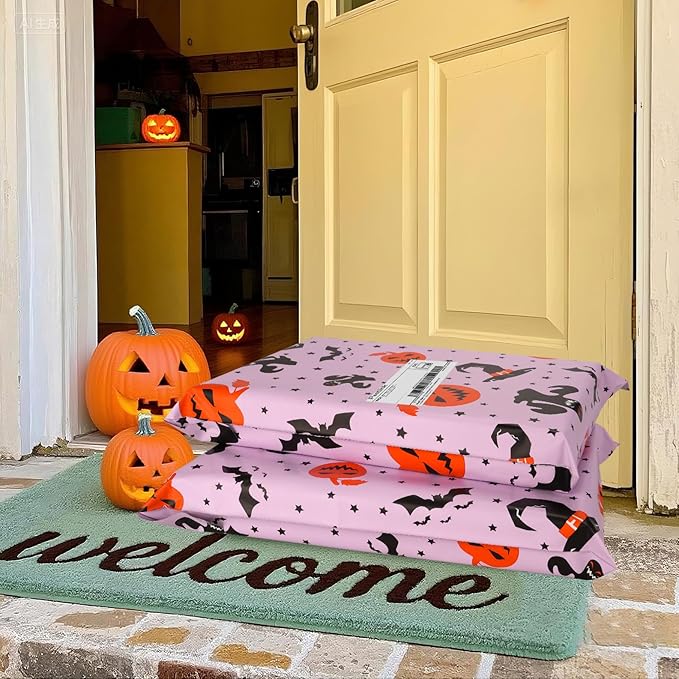Halloween Poly Mailer 12x15.5 Inch 50 Pcs, Waterproof Shipping Bags for Clothing, Tear-Resistant Mailier Bags, Strong Mailing Bags with Self-Seal - Purple