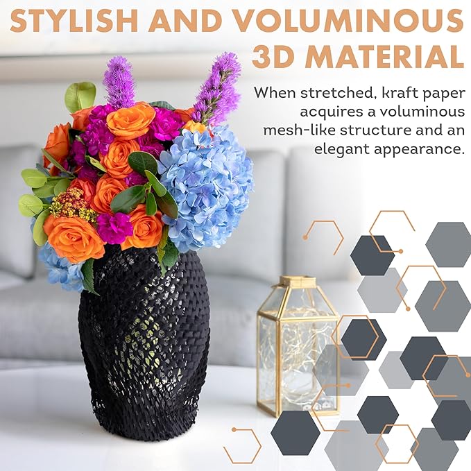 Black Honeycomb Packing Paper for Moving Breakables, 15 Inch x 100 Feet. Fragile Shipping Supplies. Perforated Packing Materials for Fragile Items. Moving Paper Wrap. Eco Friendly Packaging