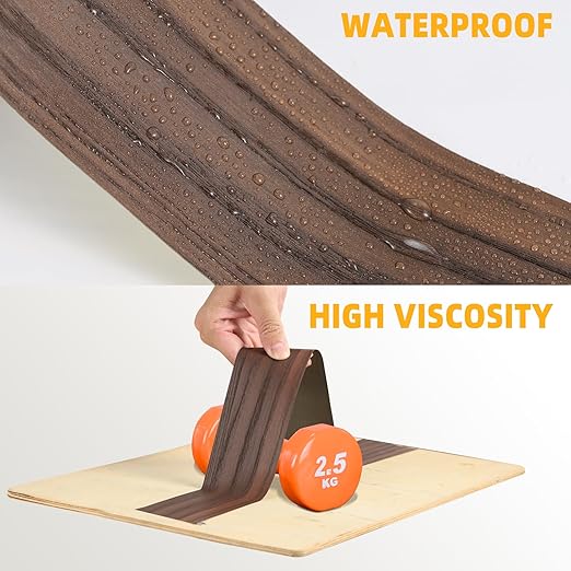 GSCIT Club Wood Grain Repair Tape, 2.4 inch X 250ft Self Adhesive Walnut Grain Repair Patch for Tables, Chairs, Baseboards, Doors, Windows, Floors, Handicraft DIY.