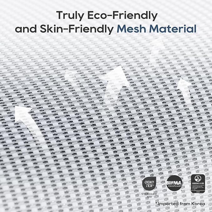 COLAMY Ergonomic Mesh Office Chair, Ergonomic Desk Chair with Footrest, Executive High Back Computer Desk Chair with Lumbar Support, Headrest and Adjustable 3D Arms, Tilt Lock and Lumbar Support-Grey