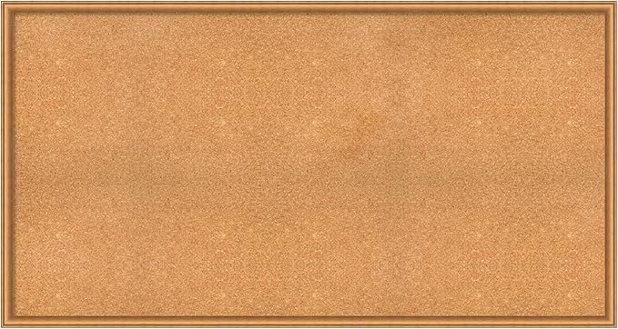 Amanti Art Natural Cork Board for Wall, 32x60 Vision Board with Bronze Frame, Oversize Corkboard Office Decor for Home Organization, Casual Corkboard Pinboard to Display Items for Home Organization