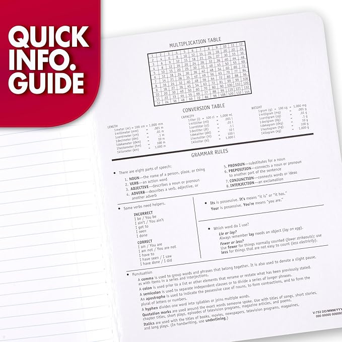 Mead Composition, Wide Ruled Comp Book, Writing Journal Notebook with Lined Paper, Home School Supplies for College Students & K-12, 9-3/4" x 7-1/2", 100 Sheets, Black Marble (09910)