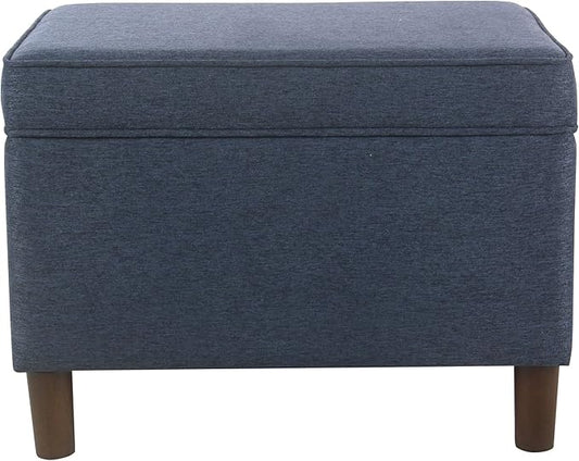 Home Decor | Dinah Collection Modern Storage Ottoman | Ottoman with Storage for Living Room & Bedroom (Navy)