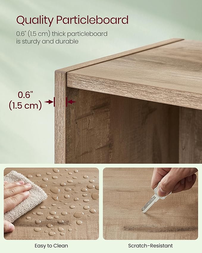 VASAGLE Custos Collection - Bookshelf, 5-Tier Bookcase, Book Shelf, Open Storage Shelf, 9.4 x 23.6 x 52.8 Inches, for Living Room, Home Office, Dinning Room, Camel Brown ULBC165T50