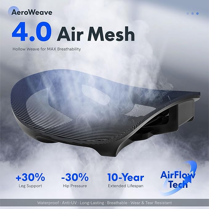 FLEXISPOT ErgoX Premium Ergonomic Office Chair with Footrest- Adjustable 3D Armrests, Dynamic Lumbar Support, Recline & Tilt Function, Mesh Seat, for Home & Office Use,Blue