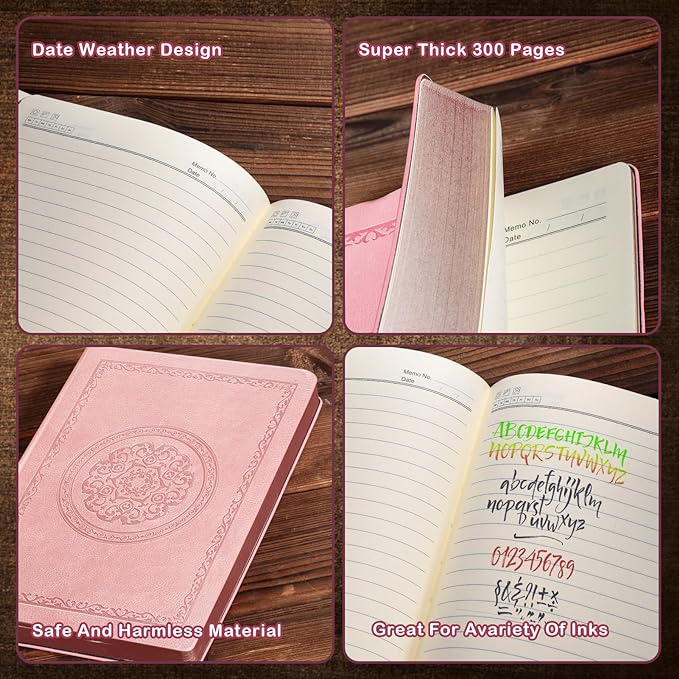 2025 Leather Vintage Journal Notebook,300 Pages,Leather Softcover Lined Journal Notebooks for Women Men,Notebook Journals for Writing Travel,Business,Office,8.5'' X 11.3''