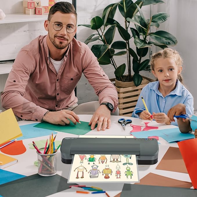 SINCHI 13-Inch Thermal Laminator & Foil Applicator, 3–10 Mil, 4-Roller, 55s Warm-Up, 40 in/Min, Auto Shutoff, Commercial-Grade Laminating Machine with 10 Pouches for Office, School, Crafts & DIY