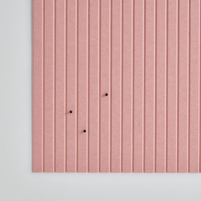 Large Cork Boards for Walls Black Felt Alternative - Slat Wall Paneling, Bulletin Board Tiles for Home Decor, Push Pin Corkboard Organizer for Office or Classroom-12-Pack Panel Kit (Coral)