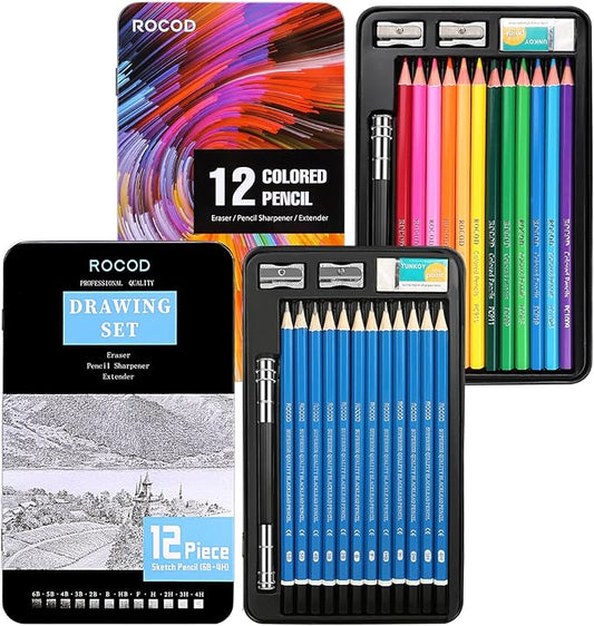 Profession Sketch Pencils & Colored Pencils for Kids and Adults Drawing Pencils Set