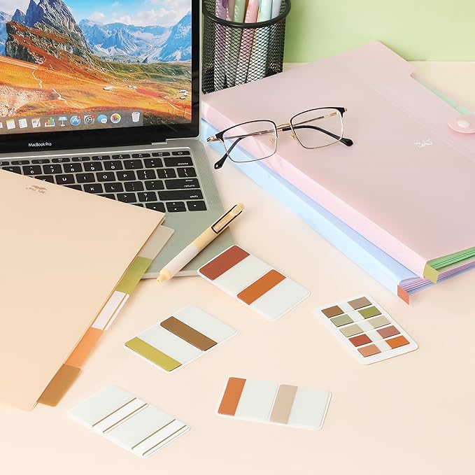 Mr. Pen- Sticky Index Tabs, 500 Pcs, 21 Sets, Colorful Sticky Tabs for Notebooks, Page Markers, Page Tabs for Binders, Page Tabs Sticky Tabs for Books, Notebook Tabs, Book Sticky Tabs for Notebooks