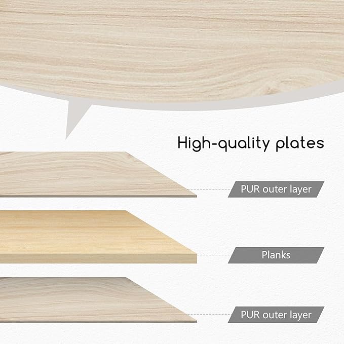 Jerry & Maggie Desktop Organizer Office Storage Rack Adjustable Wood Display Shelf Free Style Double H, Multi-Functional Mini Bookshelf for Desk Natural Stand (White Wood Tone)