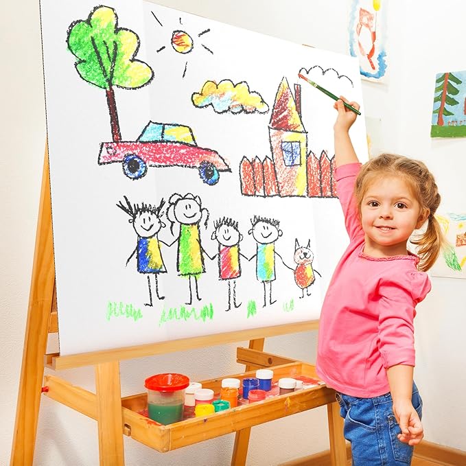 2 Pack 36" x 48" Trifold Poster Board for Presentation, White Corrugated Cardboard Large Tri Fold Poster Board for Science Fair, Office & School Projects, Photo Displays, Exhibitions Event