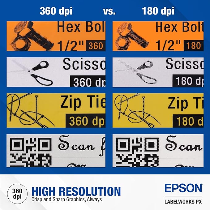 LABELWORKS Epson LW-PX900PCD Industrial Label Maker Kit - Complete Kit with Accessories, Compatible with All Epson PX Tape Types, Portable Handheld Label Printer