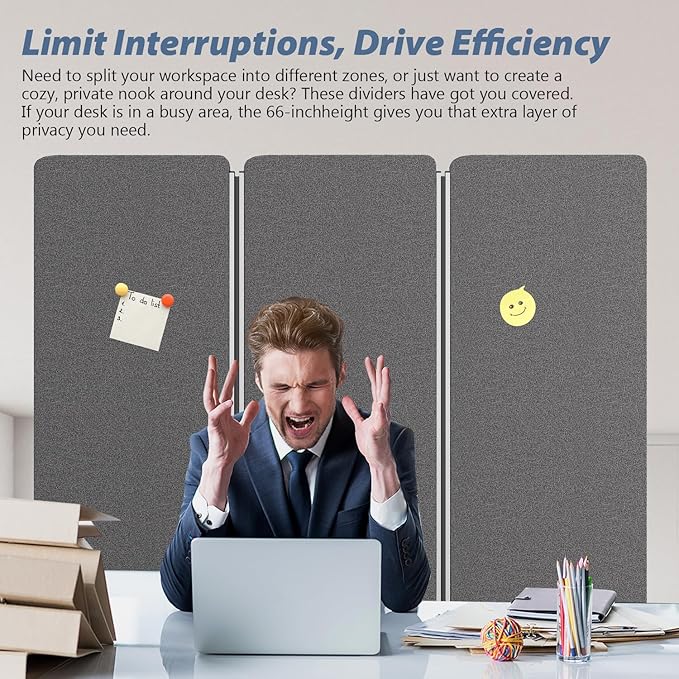 Acoustic Room Divider Privacy Panel with Wheels, 3 Panel Soundproof Room Divider (Aluminum Frame) for Room Partition, Folding Room Dividers Separation Office Cubicle Wall Sound Proof Partition Divider