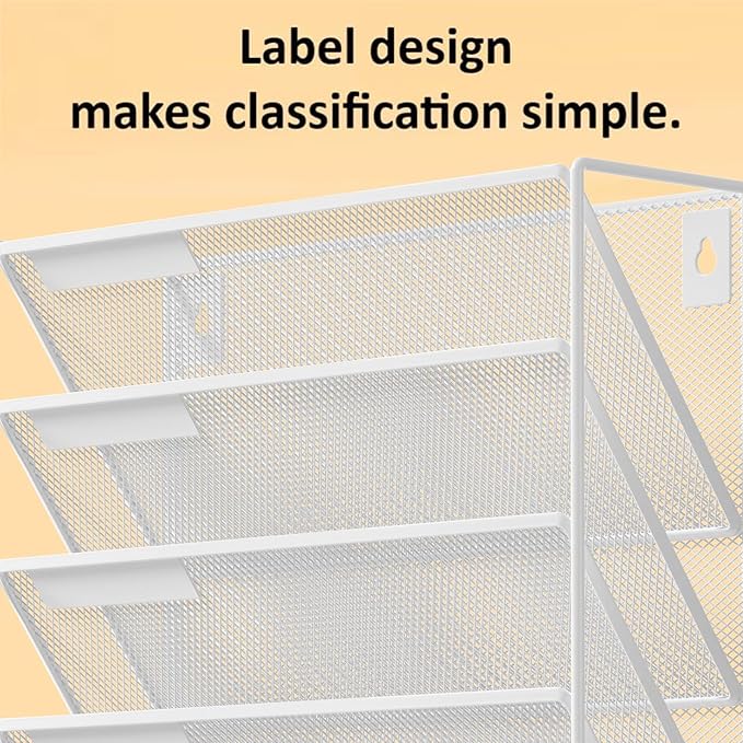 Kuntine.B Wall File Organizer Office Hanging Magazine Holder Wall File Organizer for Office Home (White, 6 Tier)