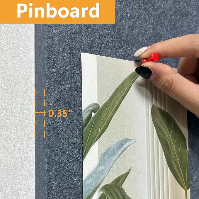 Large Cork Board for Wall with Pins, 36" x 24" Bulletin Board Self-Adhesive Pin Board | Customized 6 Packs Felt Tiles for Office Home Wall Decor, Light Gray