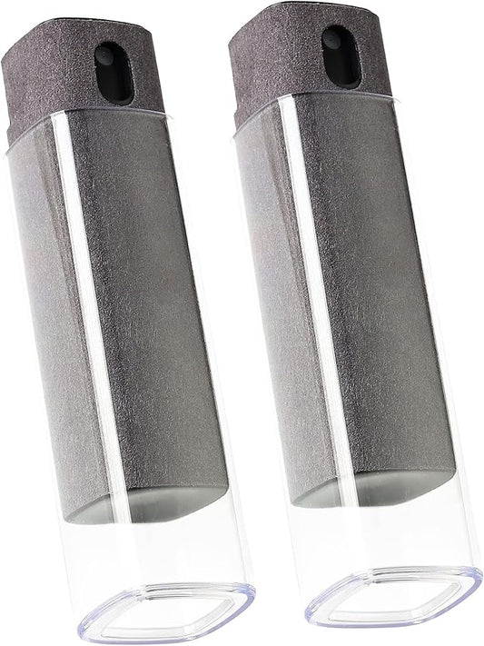 2 Pcs Screen Cleaner Kit, 3-in-1 Touchscreen Mist Cleaner Spray Bottle Tool & Microfiber Cloth for Phone/Laptop/Tablet/TV/Monitor/Car Screens(Grey)