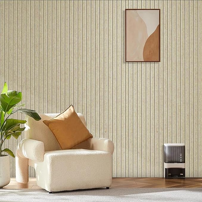 Large Cork Board for Office, 8 Pack Felt Wall Tiles with Slat Wall Paneling, Felt Bulletin Board Pin Board Cork Boards for Walls (Tan)