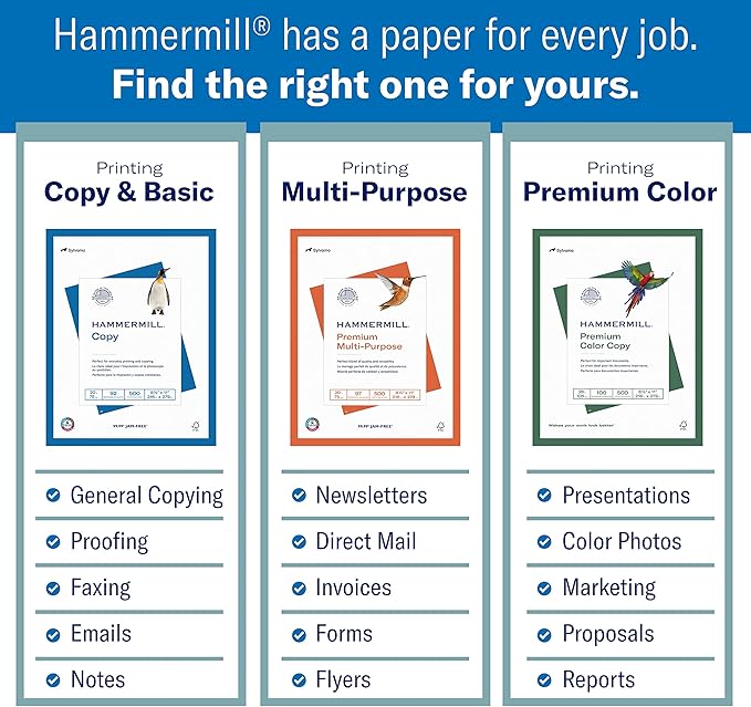 Hammermill Printer Paper, Premium Color 32 lb Copy Paper, 12 x 18 - 100 Bright, Made in the USA, 106127R - 1 Ream (500 Sheets)