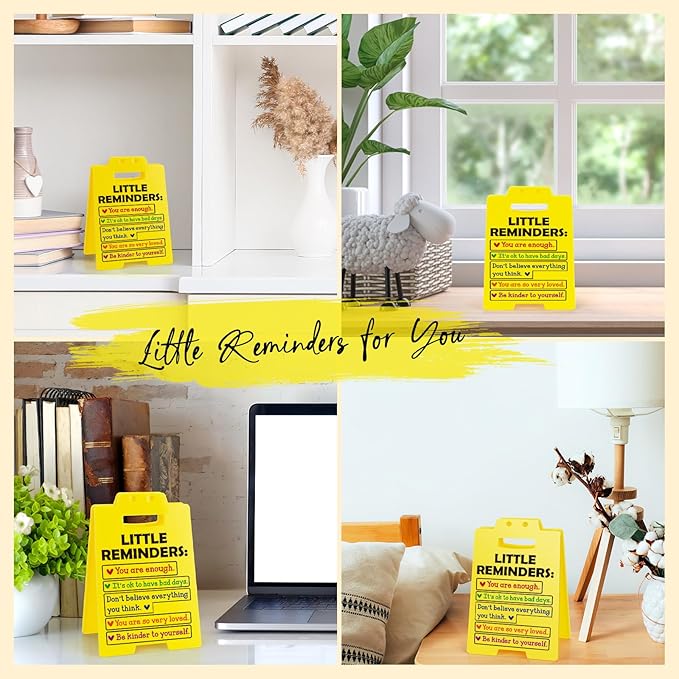 MBL Inspirational Positive Gifts Women - Motivational Mental Health Self Love Gift for Men Coworker College Student Birthday Christmas White Elephant, Little Reminders Office Dorm Decor Sign