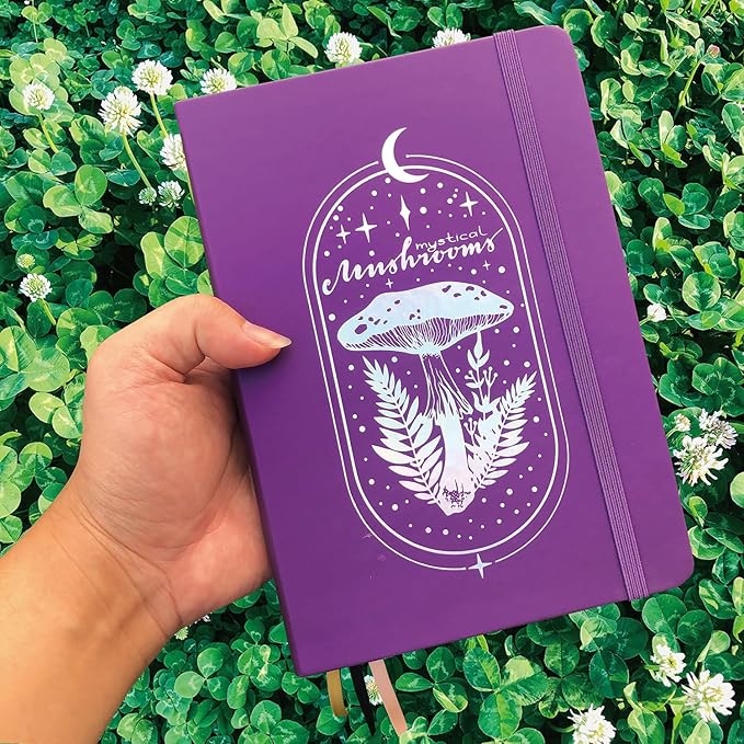 Dotted Notebook Journal 180GSM Bamboo Thick White Paper 160 Pages 5 * 5MM Dot Grid, Lay Flat Binding,Colored Silver Edges, Bookmarks and Expandable Back Pocket (BKP-1)