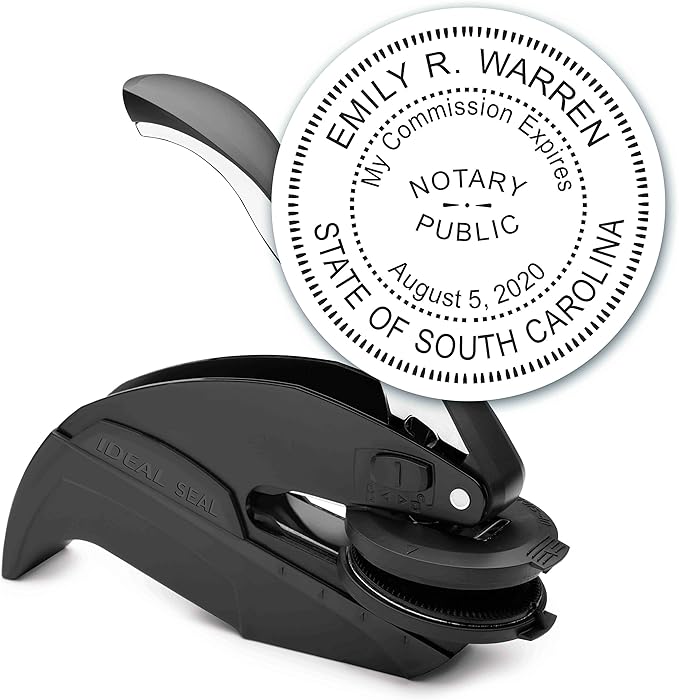 MaxMark Notary Seal Round Embosser for South Carolina State - Includes Gold Burst Seal Labels (50 Count)
