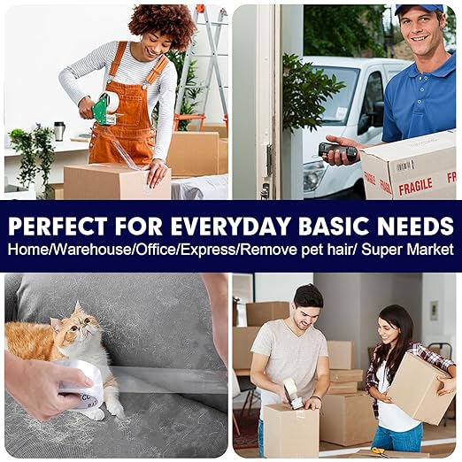 Packing Tape, 12 Rolls Clear Heavy Duty Packaging Tape with Dispensers for Packing, Shipping, Moving and Mailing, Thicker Sealing Tape-1.88" x 65 Yards Per Roll, 780 Total Yards