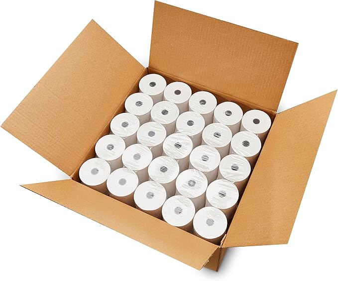 (50) 3 1/8 x 230 Thermal Paper Receipt Rolls 3.125 x 230 ft, POS/Cash Register Paper, TM-T88 T20 T90 Bixolon SRP-350 370, BPA Free, 50 Rolls, 48 GSM