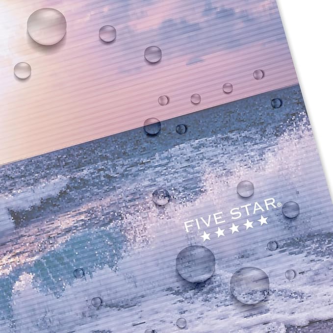Five Star Spiral Notebook + Study App, 1 Subject, College Ruled, 8-1/2" x 11", 80 Sheets, Fights Ink Bleed, Water Resistant Cover, Ocean Tide (820443F-ECM)