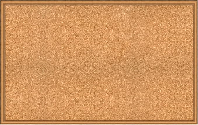 Amanti Art Natural Cork Board for Wall, 34x54 Vision Board with Bronze Frame, Oversize Corkboard Office Decor for Home Organization, Casual Corkboard Pinboard to Display Items for Home Organization
