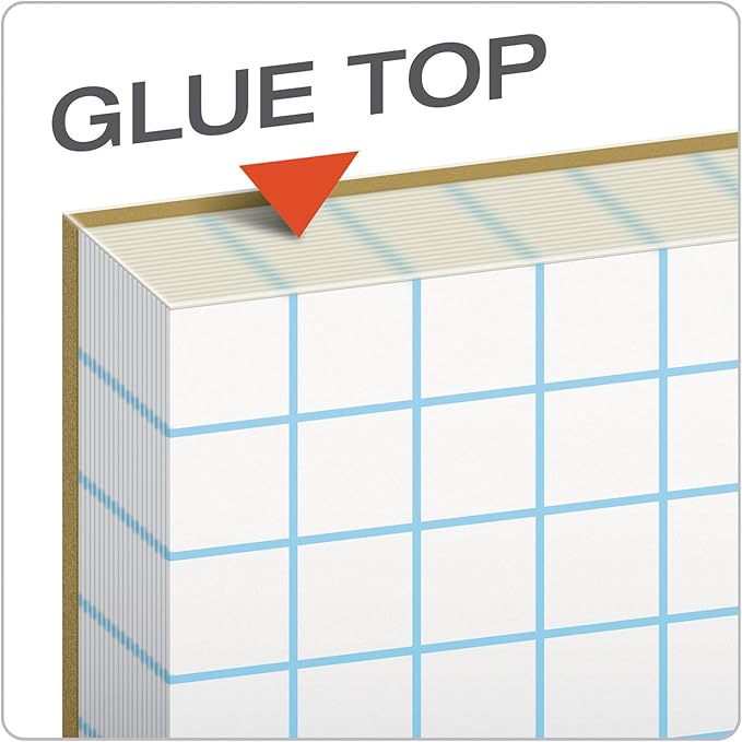 TOPS 33101 Quadrille Pads, 10 Squares/Inch, 8 1/2 x 11, White, 50 Sheets