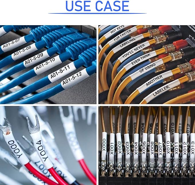 10PK Compatible for Brother Ptouch HSe-241 HSe241 HS-241 HS241 Black on White Heat Shrink Tube Label Tape use in PT-D400 PT-D600 PT-E300 PT-E500 PT-P750WVP Printer (0.69''x 4.92ft)