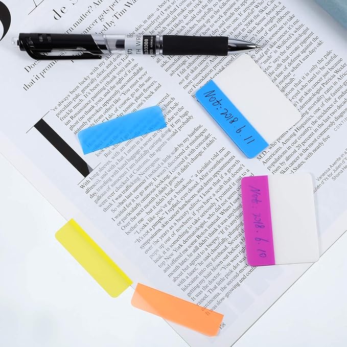 JOVITEC 400 Pieces 20 Sets Sticky Index Tabs 2 Inch Colored File Folder Tabs Flags Writable and Repositionable Labels for Pages or Book Markers, Reading Notes, Classify Files(400 Pieces,Style A)