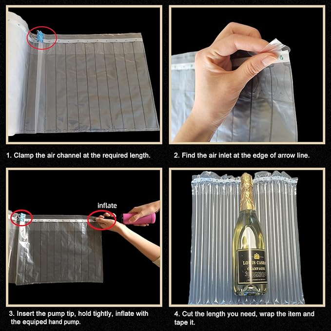 Large Bubble Cushioning Wrap for Packing 13.7inch*100feet, Inflatable Air Pillows for Shipping & Heavy Duty Moving Supplies Reusable Recyclable Packing Material for Fragile Items