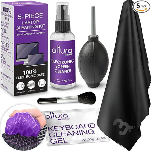 Laptop Computer Keyboard Cleaner - Screen Cleaning Kit All-in-One with Gel & Spray Solution for MacBook and Other Computers