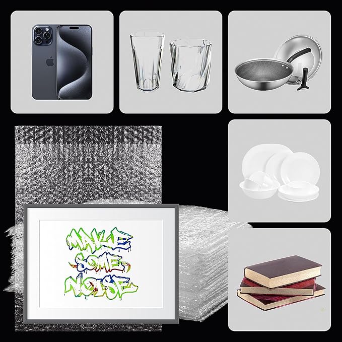 50PCS Clear Bubble Pouches Wrap Bags, 10 x 14 Inch Bubble Out Bag Pouch for Packing & Shipping, Double Layer Bubble Cushion Wrap Bags Protective Bubble Pouches Bags for Moving and Storage