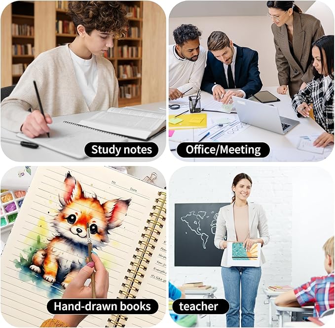 Spiral Journal Notebook, A5 Cute Notebooks for Women Men, College Ruled Hardcover Notebook for Work & Note Taking, 60 Pages Double-Wire Journals for Writing, Boho Sun Sea