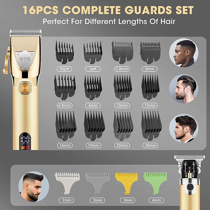 Lanumi Professional Hair Clippers Trimmer for Men Electric Razor Shavers/Beard Trimmer/Rechargeable Clippers and Trimmers Beard Trimmer Barber Kit with Travel Case Clippers for Hair Cutting Gifts