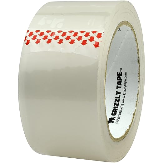 Grizzly Power Clear Packing Tape Refill Rolls for Shipping, Moving, Packaging - True 2 Inch x 65 Yards, 3 Inch Core, 2.8mil Thick, 36 Rolls Bulk Case