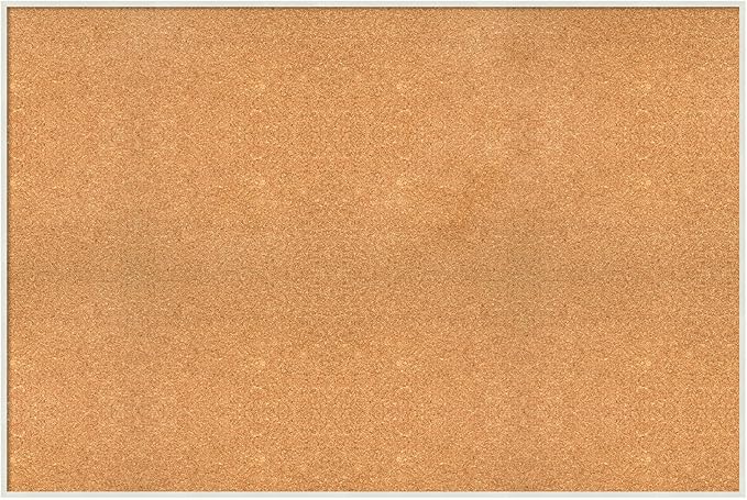 Amanti Art Natural Cork Board for Wall, 33x49 Vision Board with White Frame, Oversize Corkboard Office Decor for Home Organization, Modern Corkboard Pinboard to Display Items for Home Organization in