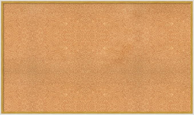 Amanti Art Natural Cork Board for Wall, 29x49 Vision Board with White Frame, Oversize Corkboard Office Decor for Home Organization, Modern Corkboard Pinboard to Display Items for Home Organization in