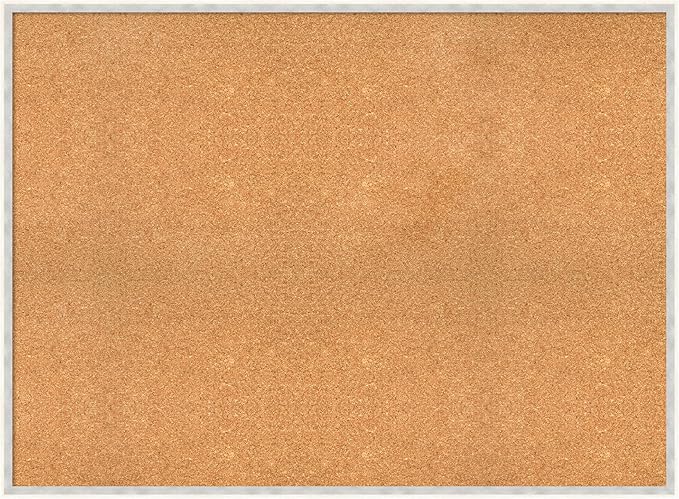Amanti Art Natural Cork Board for Wall, 33x45 Vision Board with White Frame, Oversize Corkboard Office Decor for Home Organization, Modern Corkboard Pinboard to Display Items for Home Organization in