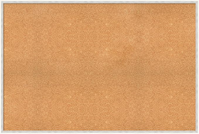 Amanti Art Natural Cork Board for Wall, 33x49 Vision Board with White Frame, Oversize Corkboard Office Decor for Home Organization, Modern Corkboard Pinboard to Display Items for Home Organization in