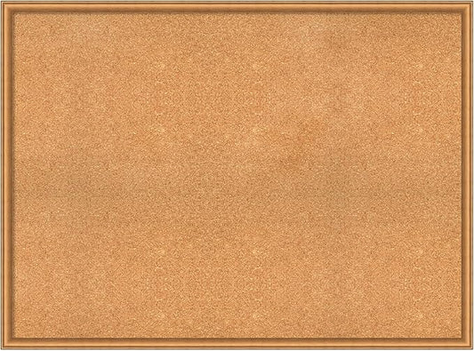 Amanti Art Natural Cork Board for Wall, 34x46 Vision Board with Bronze Frame, Oversize Corkboard Office Decor for Home Organization, Casual Corkboard Pinboard to Display Items for Home Organization