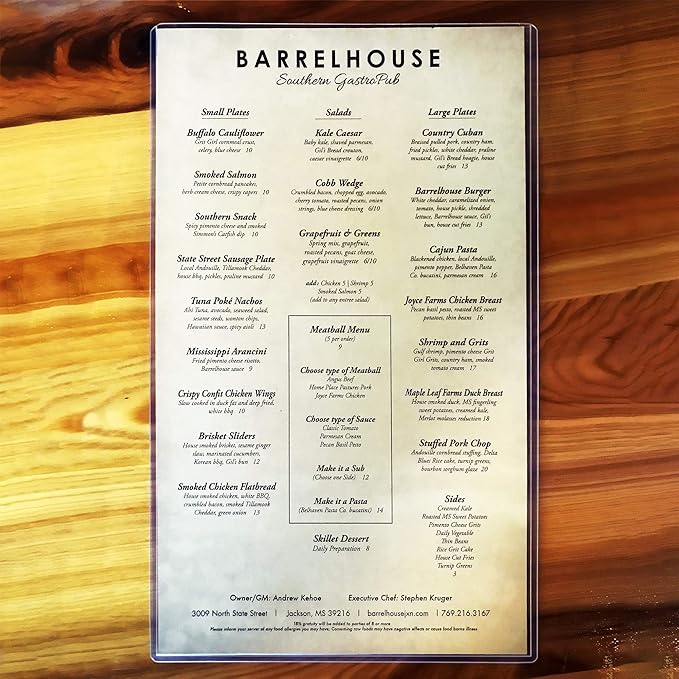 StoreSMART - Rigid Plastic Menu - 8.5" x 14" - 150-Pack - HPP812X14-MENU-150