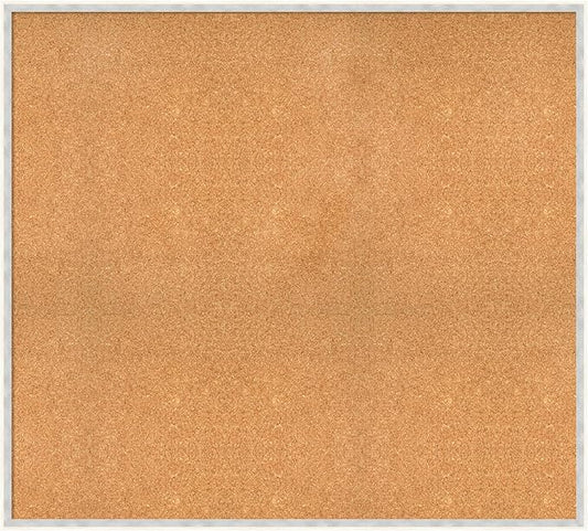 Amanti Art Natural Cork Board for Wall, 37x41 Vision Board with White Frame, Oversize Corkboard Office Decor for Home Organization, Modern Corkboard Pinboard to Display Items for Home Organization in